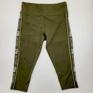Ziva Active Olive Green Leggings - 6 8 capri workout pants designer gym